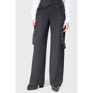 Killstar cruiriosus‎ wide leg straight pinstripe trousers XS